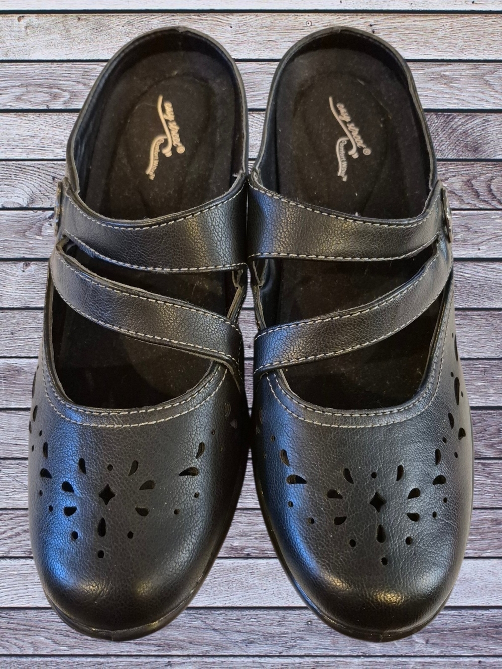 Easy Street Comfort Wave Black Mary Janes Size 8.5